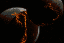 星球相撞产生巨大的威力gif图片