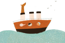 海中航行的大轮船简笔画动态图片
