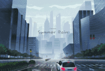 下雨的街头动画图片