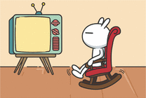 坐摇摇椅的小兔子动画图片