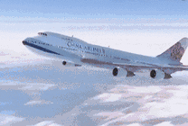 飞机在白云上空加速行驶gif图片