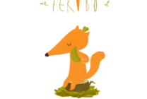 小狐狸树叶当扇子动画图片