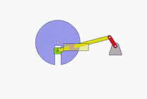 C点位置改变后曲柄滑块与摆动导杆机构GIF动态图