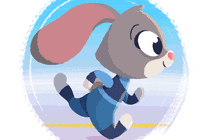 一只可爱的卡通小兔子用力的奔跑GIF图片