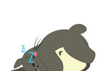 可爱的龙猫趴在地上睡觉打呼噜GIF图片