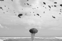 很多雨伞空中飞舞动态图片素材