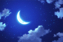空中唯美的月亮和星星动画图片