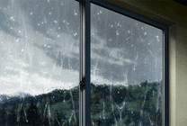 窗外下起了雨动画图片