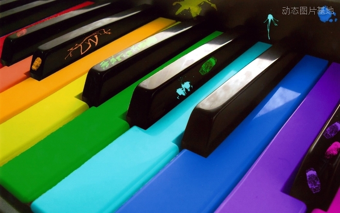 图片描述：七彩，多彩，彩色，钢琴，钢琴键盘,尺寸：1920X1200px 