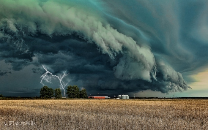 图片描述：风暴，飓风，龙卷风，麦田，小麦,尺寸：1920X1200px 