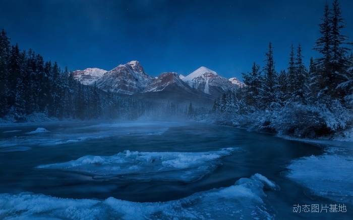 图片描述：风光，雪景，阿尔伯塔，加拿大，风景,尺寸：2560X1600px 
