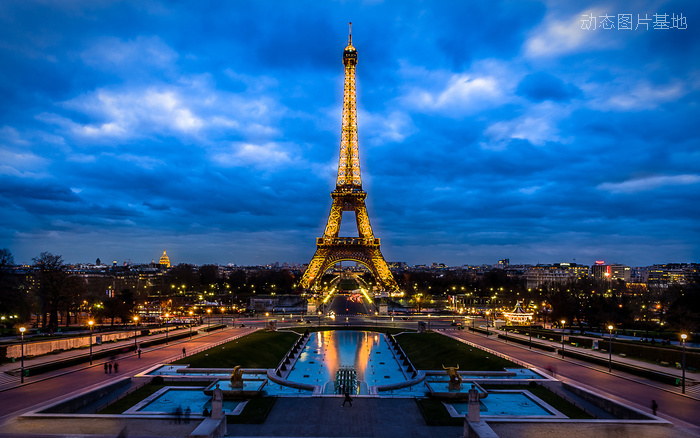 图片描述：埃菲尔铁塔，巴黎铁塔，唯美，夜景,尺寸：1920X1200px 
