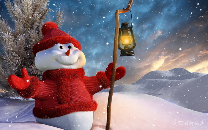 图片描述：圣诞节，圣诞节快乐，雪人，马灯,尺寸：2560X1600px 